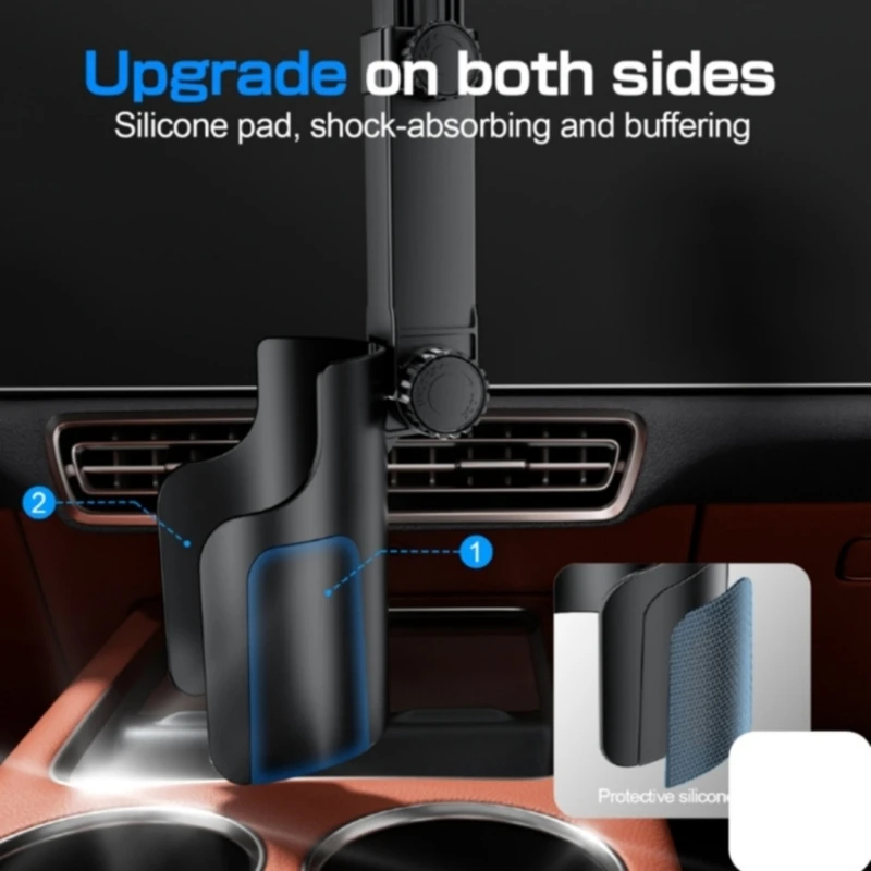 Vehicle Cup Slot Phone Stand with Telescoping Arm, Turning Head and Adjustable Height for In Car Navigation 896C