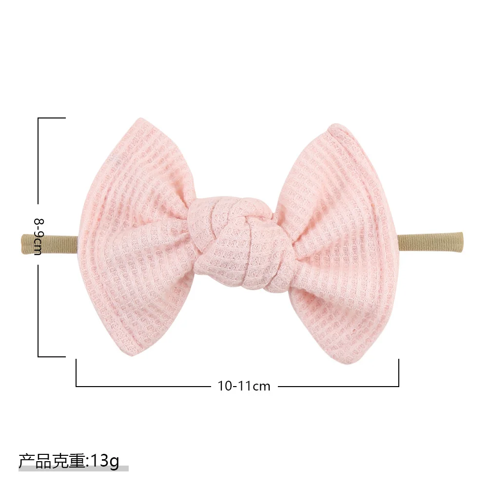 3Pcs/Set Sweet Bow Baby Headband Elastic Nylon Hair Bands Crochet Knitted Newborn Headwear Infant Top Knotted Non-Wave Headwraps