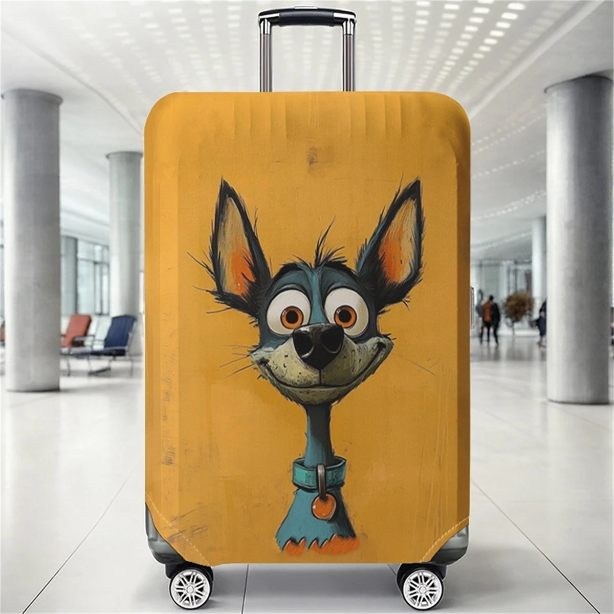 

Защитный чехол для багажа с рисунком собаки, подходит для багажных чехлов размером 18-32 дюйма, чехлов для ручек багажа, дорожных аксессуаров.