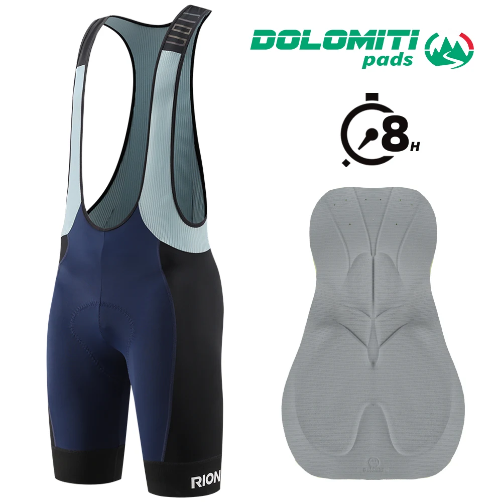 RION Fietsen Bib Shorts Mannen Mountainbike MTB Gewatteerde Panty Fietskleding Pro Mannelijke Slabbetjes Dolomiti 8H Lange afstand Wegrijden - afbeelding 1