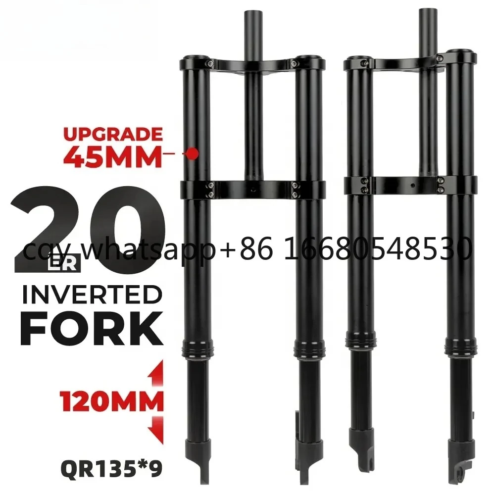 AD HIMALO Double Crown Spring Shock sorber Aluminum Inverted Fork 12 Inch 20 Inch 26 Inch 4.0  Tire 135mm Snow Ebike