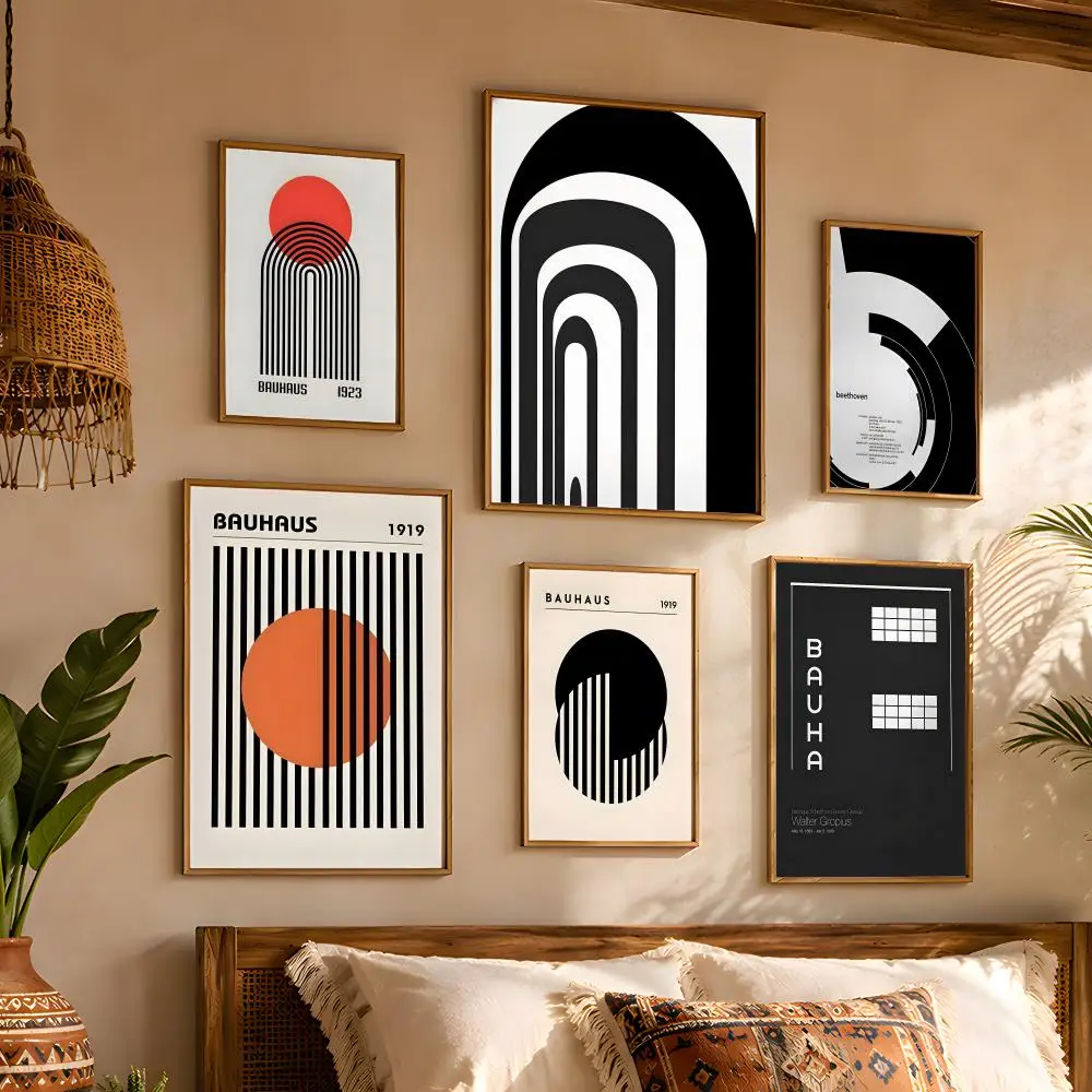 Black And White Style Modern Decorative Art Rental Apartment Idea Fast DIY Decor Blank Wall Upgrade Cozy Apartment Decor Poster