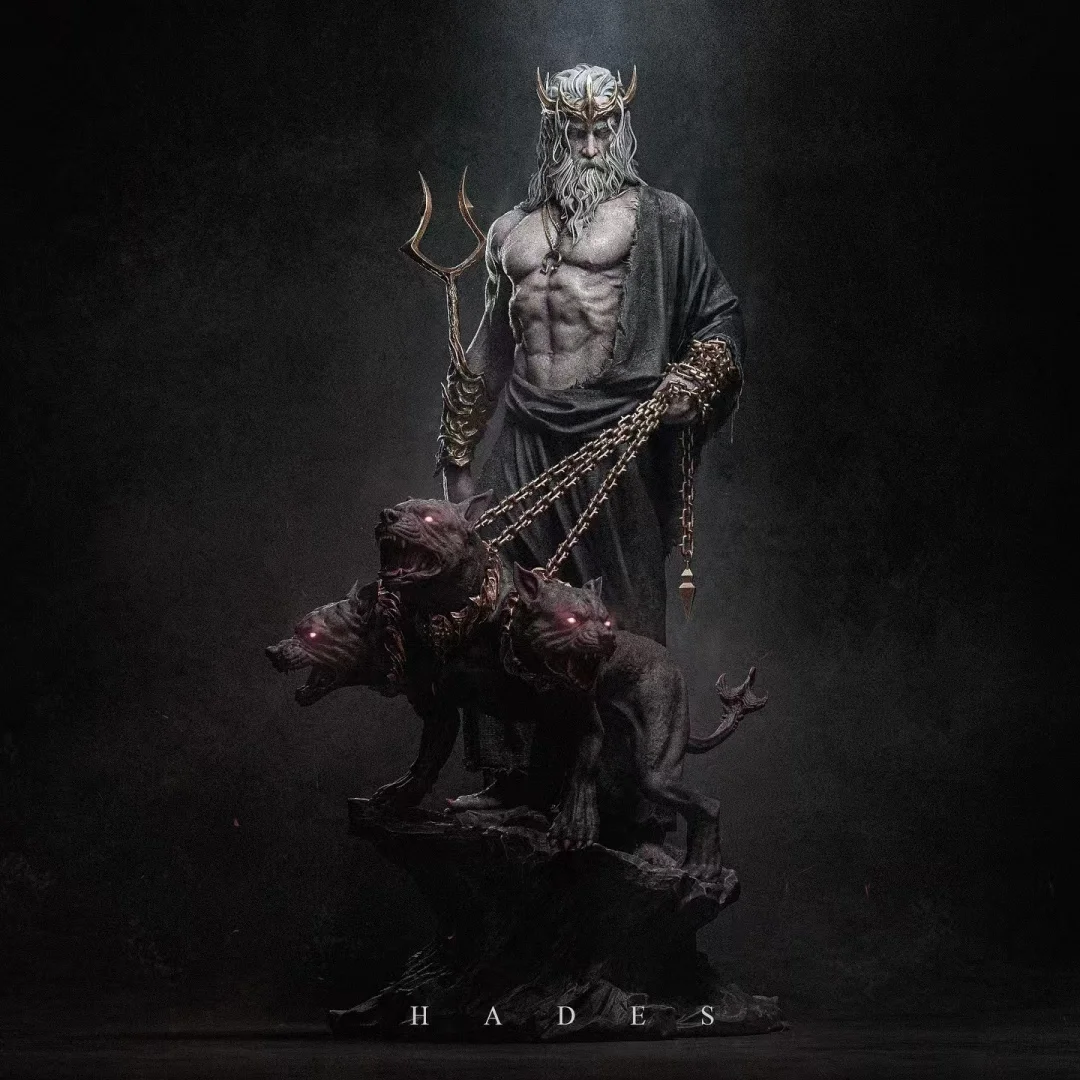 Resin Model Figure, 1/24 Scale Hades Pull Three Wolves, GK, Unassembled and Unpainted Kit, 3D DIY Toy