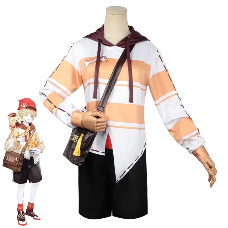 

Аниме-игра Identity V Виктор Гранц, почтальон, костюм для косплея, пуловер в полоску, футболка с длинными рукавами, сумка, парик, мужской костюм на Хэллоуин; 2,р