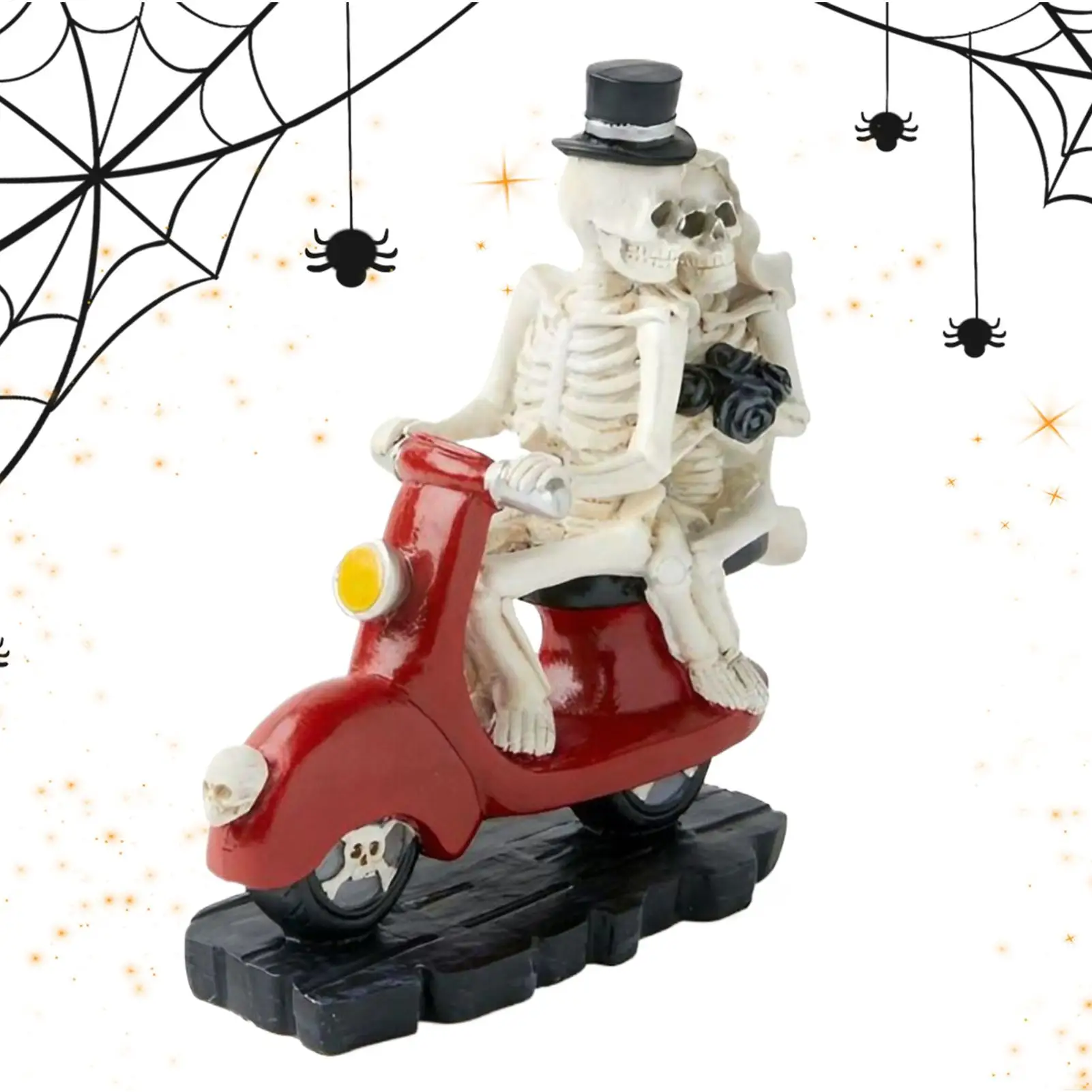 

Skeleton Couple Figurine Skeleton Couple Riding Motorcycle Sculpture Tabletop Display Crafts Collectible Skulls Statue For