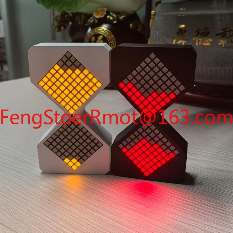Electronic timer, wireless charging, desk lamp USB charging gift, bedside 3D hourglass ornament, ambient LED night light
