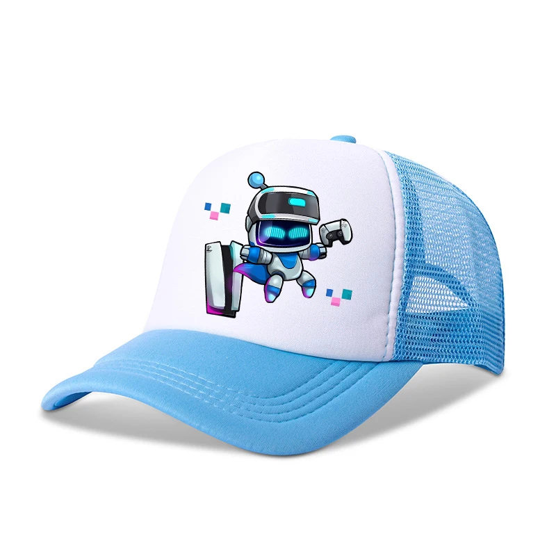 Astro Bot Kids Baseball Cap Cartoon Game Character Printed Sun Hat Boys Summer Casual Caps Adjustable Peaked Hats Christmas Gift