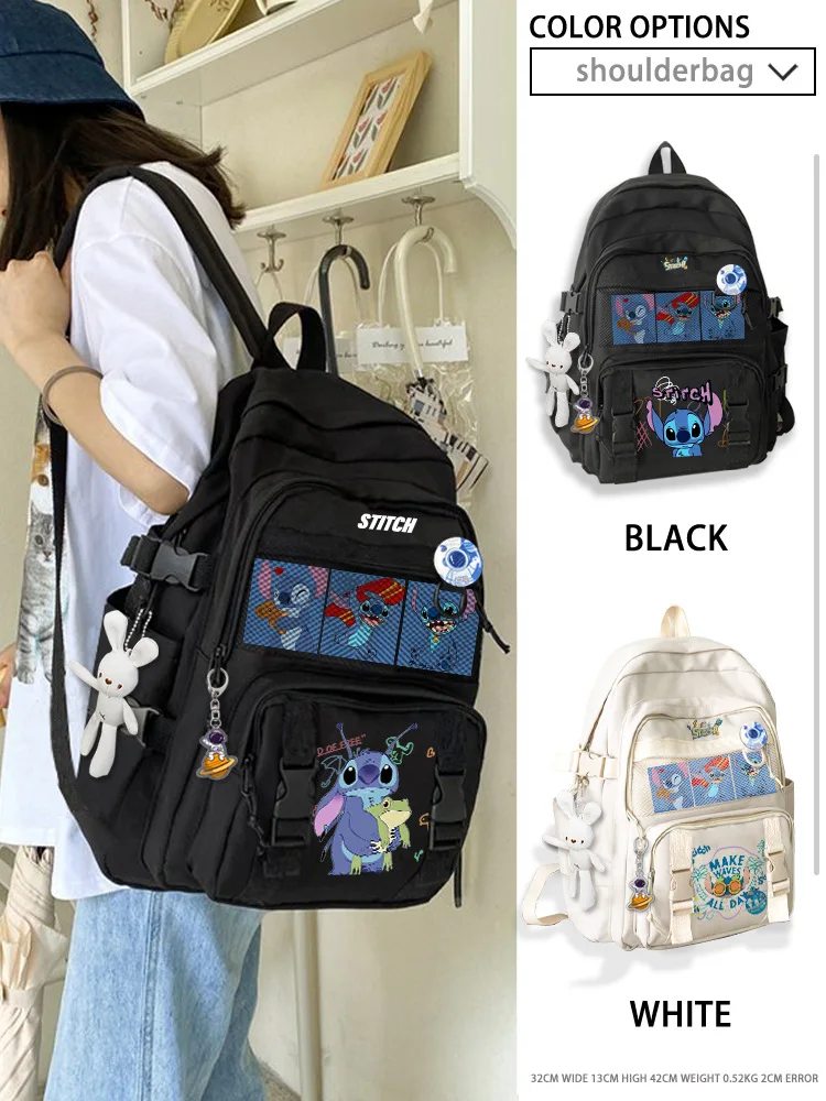 MINISO-Bolsa escolar interestelar para bebê para homens e mulheres, Stitch, de grande capacidade, mochila de viagem infantil