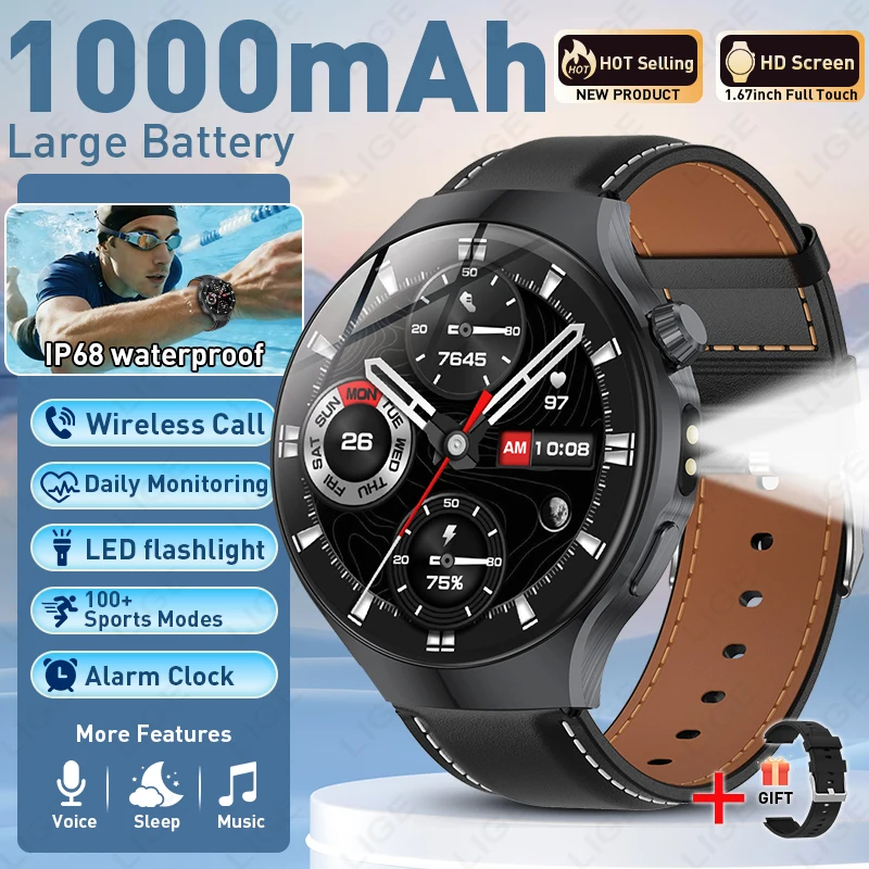 Men's LIGE Military Smart Watch with LED Flashlight