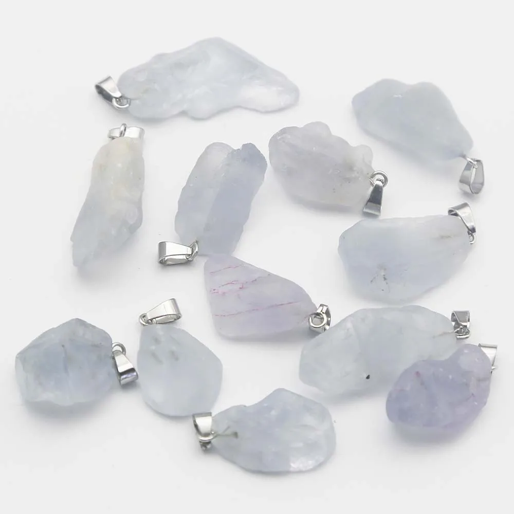 New Natural Stone Ore Irregular Blue Crystal Necklace Earrings Pendant Bracelet Jewelry Accessories Wholesale24Pcs Free Shipping