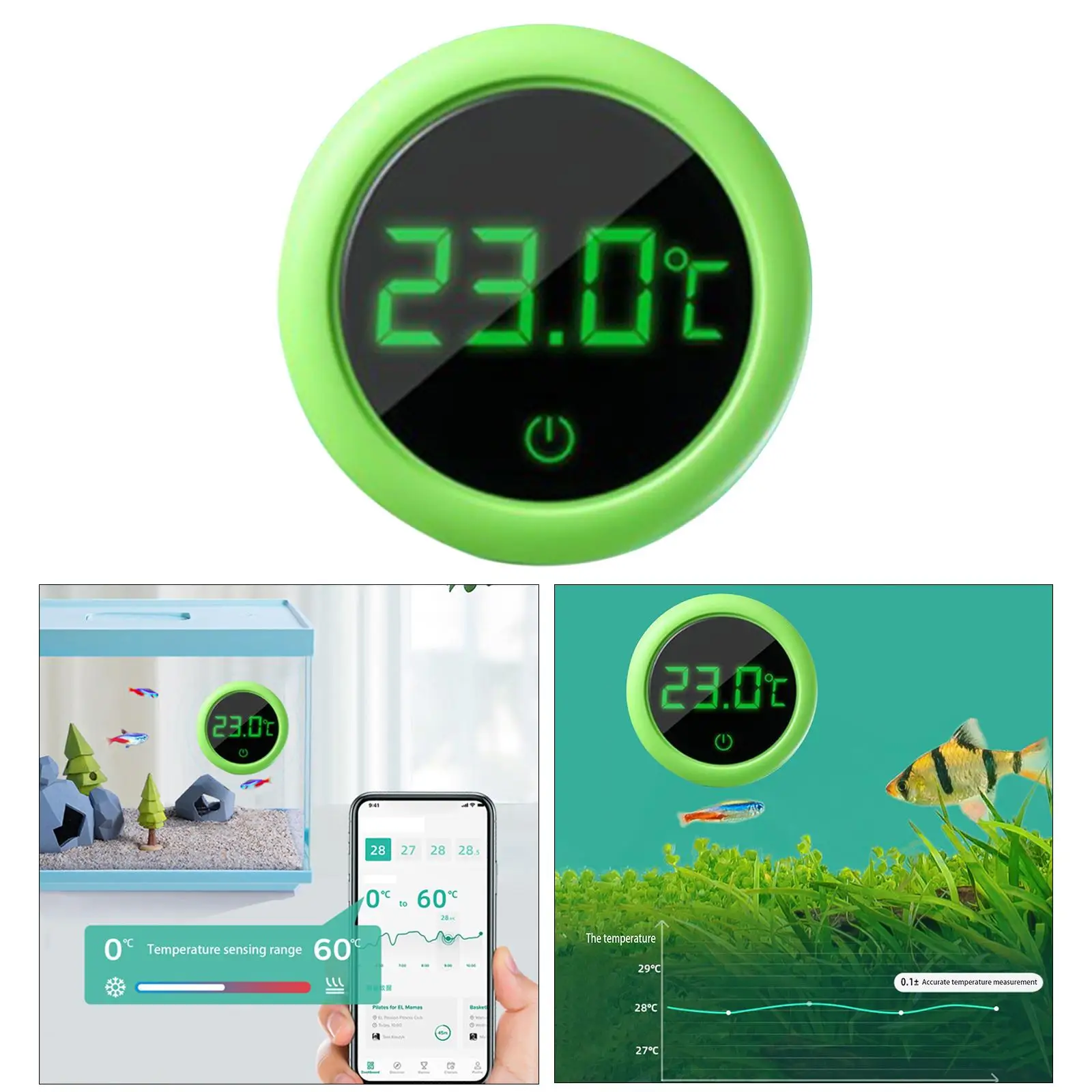 Digital Aquarium Thermometer Mini High Accurate for Terrarium Fish Tank