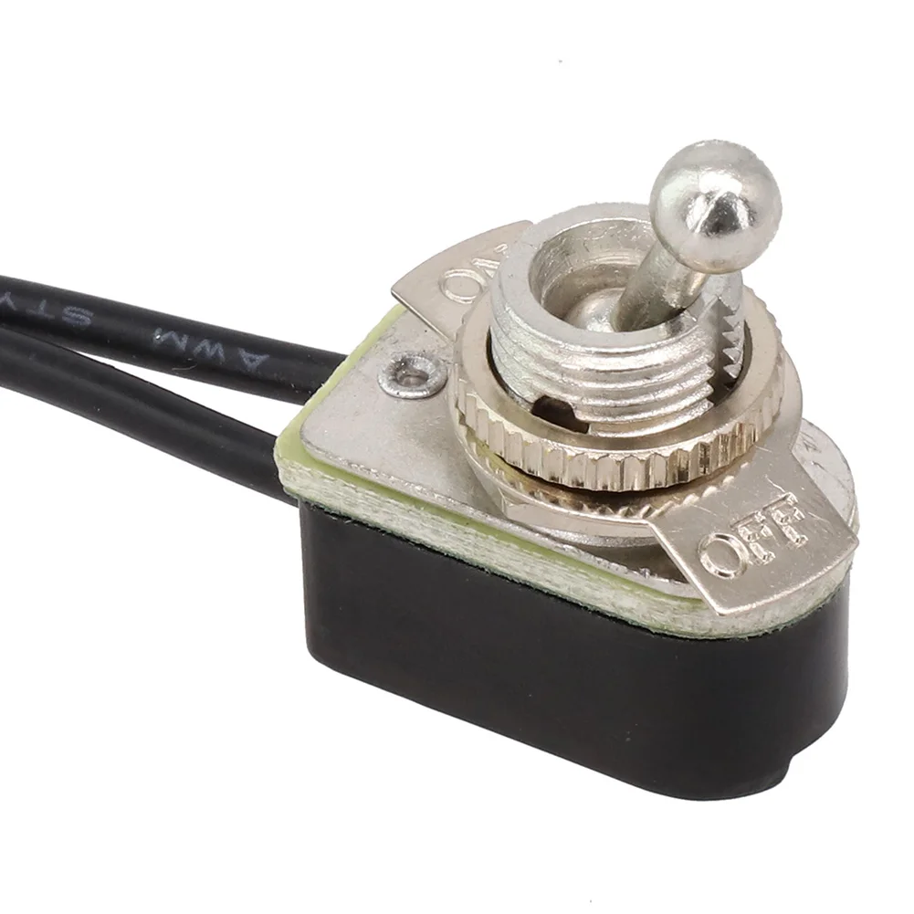 Rocker Type Switch 250V 6A SPST with 15cm Wires for Electronic Appliances Silver Plated Copper Pins 10000 Operations