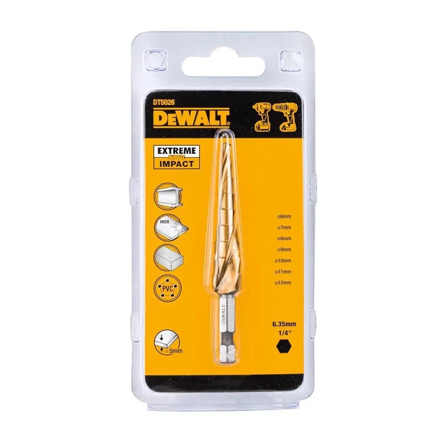 DEWALT Bit stopniowy udarowy 1/4 \'\'uchwyt sześciokątny typ pagody szybkie akcesoria do elektronarzędzi DT5026 DT5027 DT5030 DT5031