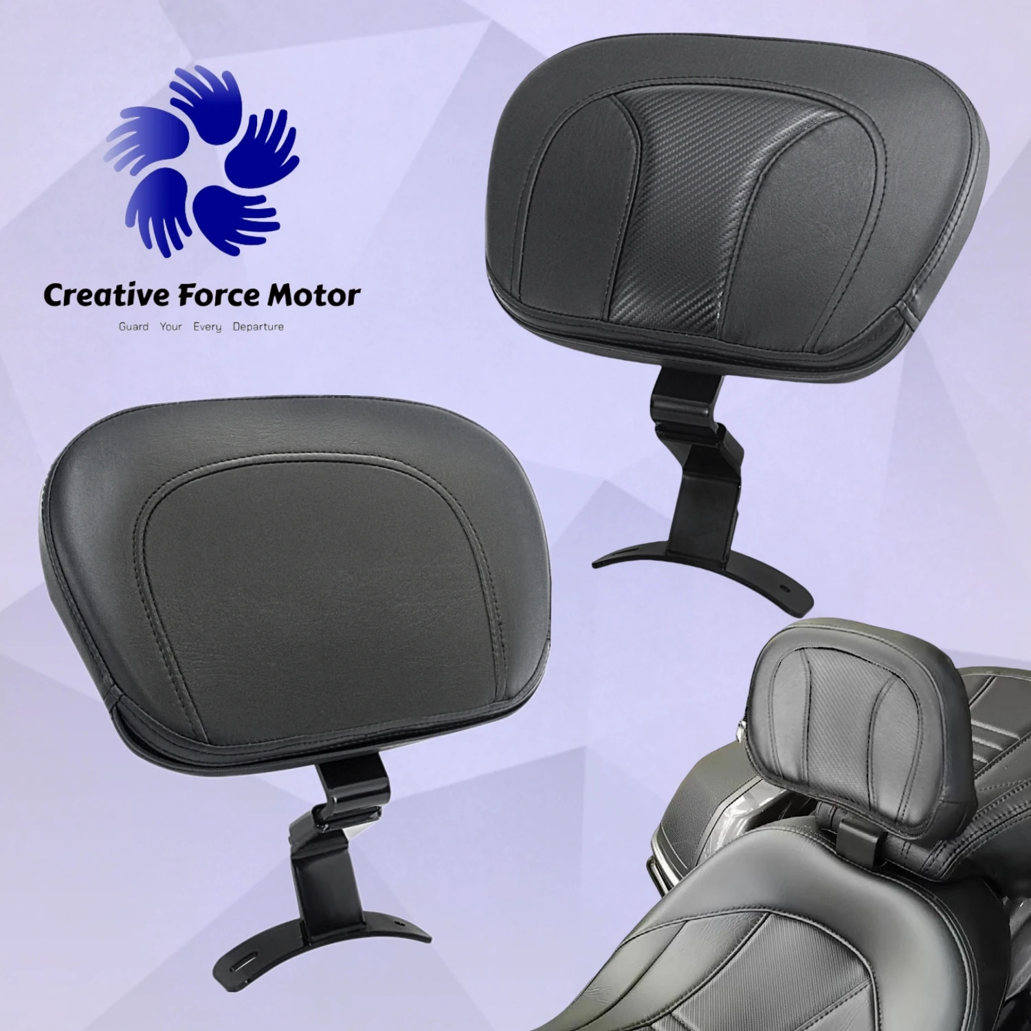 

Rider Front Backrest Pad Motorcycle Driver Solo Seat Back Support For Harley Road King Special Electra Street Glide FLHT 2009-UP