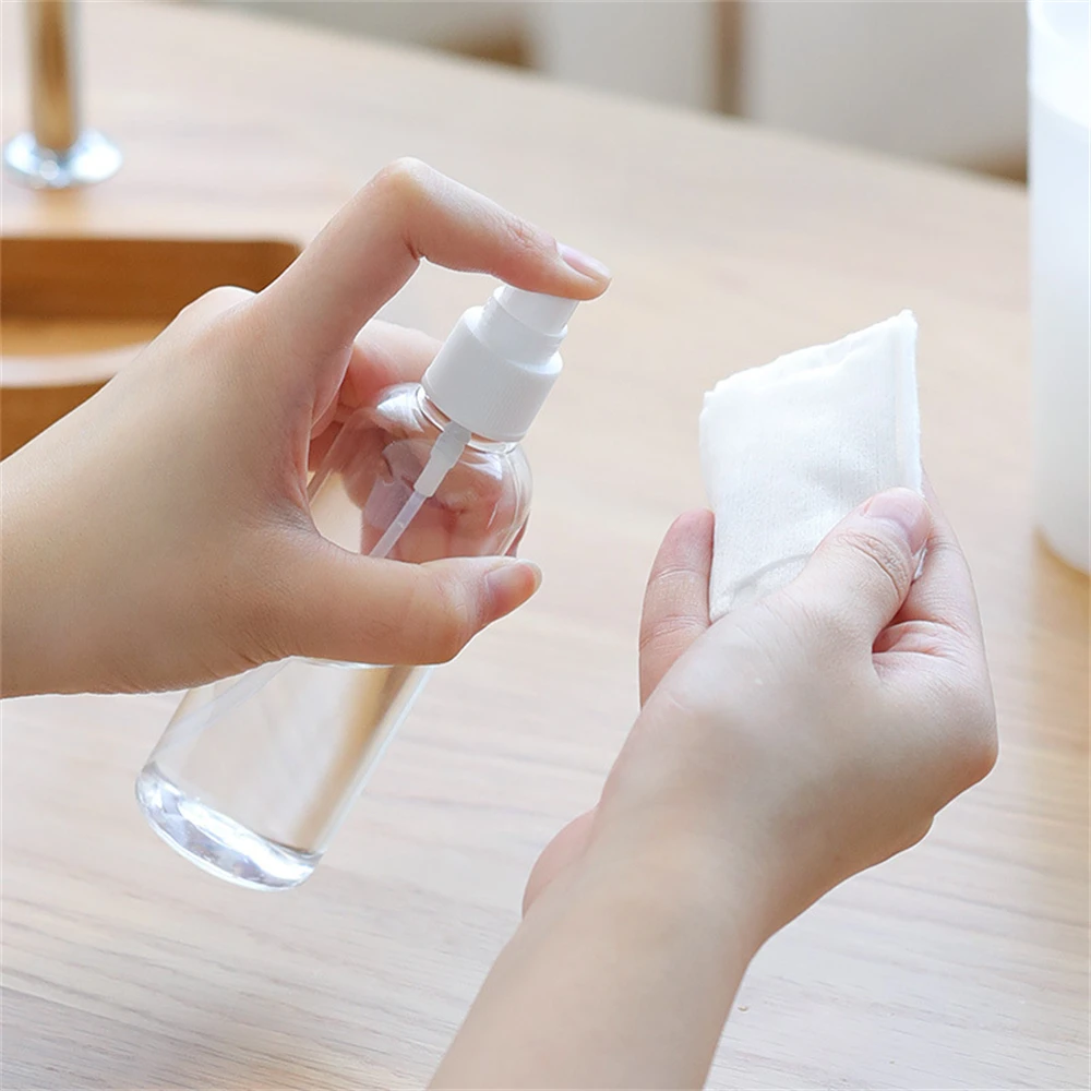 

3Pcs Portable Transparent Plastic Spray Bottle Travel Refillable Liquid Dispensing Bottles Cosmetic Push Fine Mist Spray Vial
