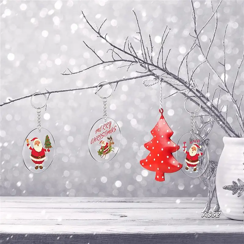 

200 Pcs 3 Inch Acrylic Blanks With Hole Transparent Circle Ornament Clear Round Acrylic Christmas Ornament Blanks