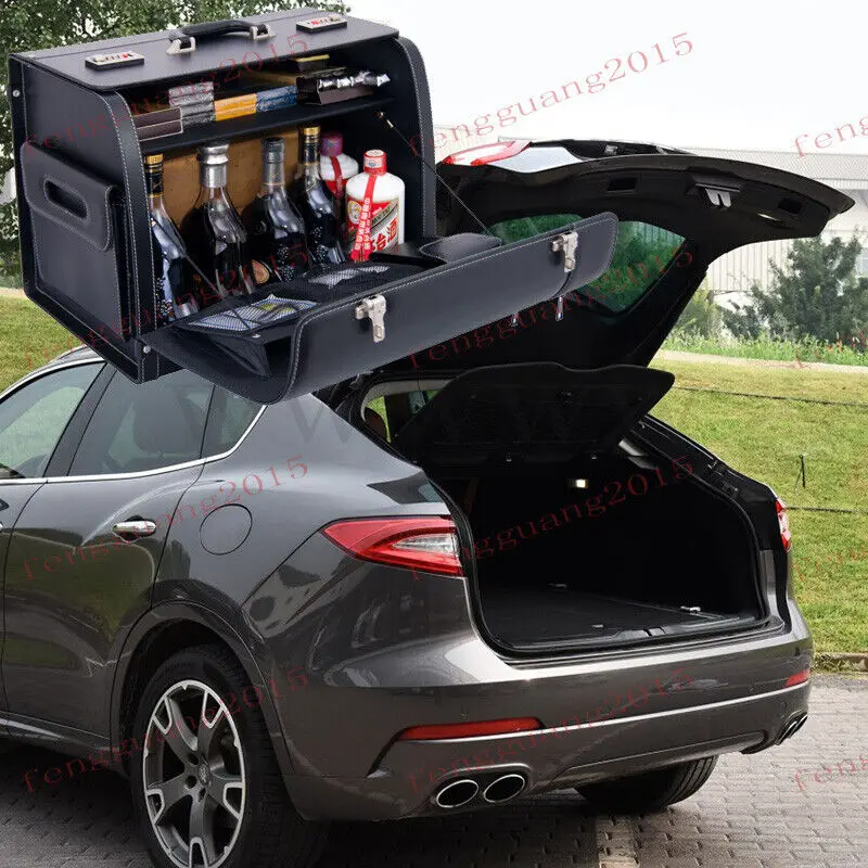 

for Maserati Levante Ghibli Quattroporte Black leather Trunk Storage Box tourism car accessories