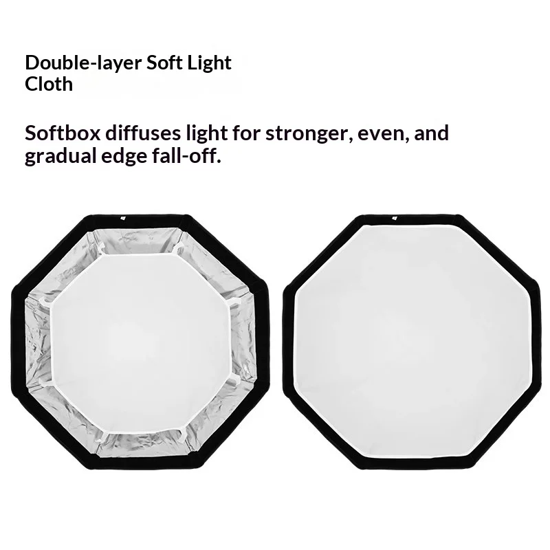 Triopo 55/65/90/120cm Octagon Softbox, Bowens Mount Portable Soft Box with Honeycomb Grid for Godox Jinbei Studio Strobe Flash - view 4