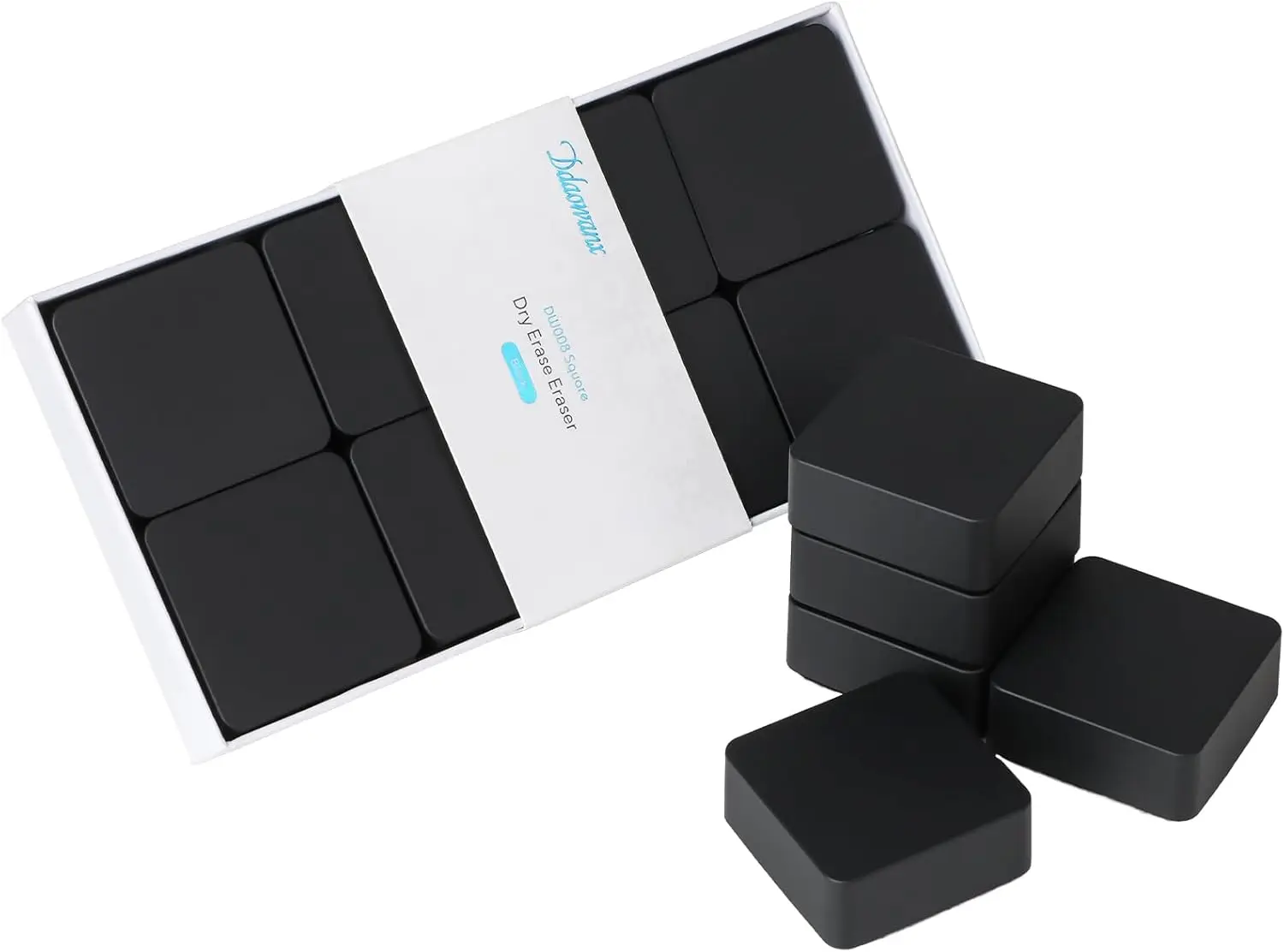 

Dry Erase Erasers, 2x2 Inch Magnetic Mini Eraser for Whiteboard, Classroom Teacher Supplies, 8 Pack Black