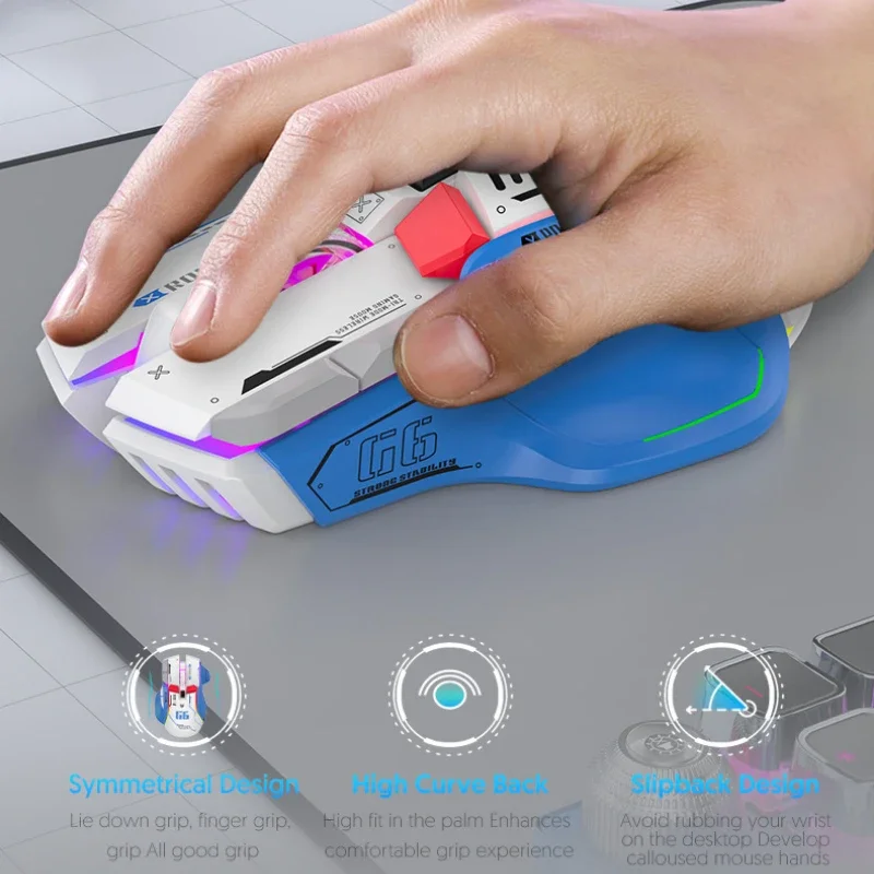 Leic-mode-Souris de jeu sans fil, USB, Bluetooth, 12 touches, RVB, 2.4G, Wired Meche, Windows, IOS, Home Office, Laptop, PC Gamer