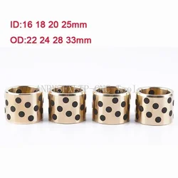 1Pcs Brass Bearing Bushing Oil Self-lubricating Copper Sleeve Bearing ID 16/18/20/25mm*OD22-33mm*Length 10-60mm