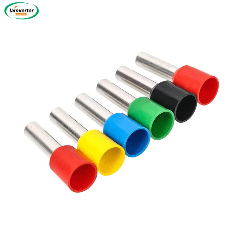 1000PCS Tubular Crimp Terminals Electrical Wire Cable Ferrules Connectors E10-12 E6018 E6012 E16-18 E16-12 E50-25 Ring Sleeve