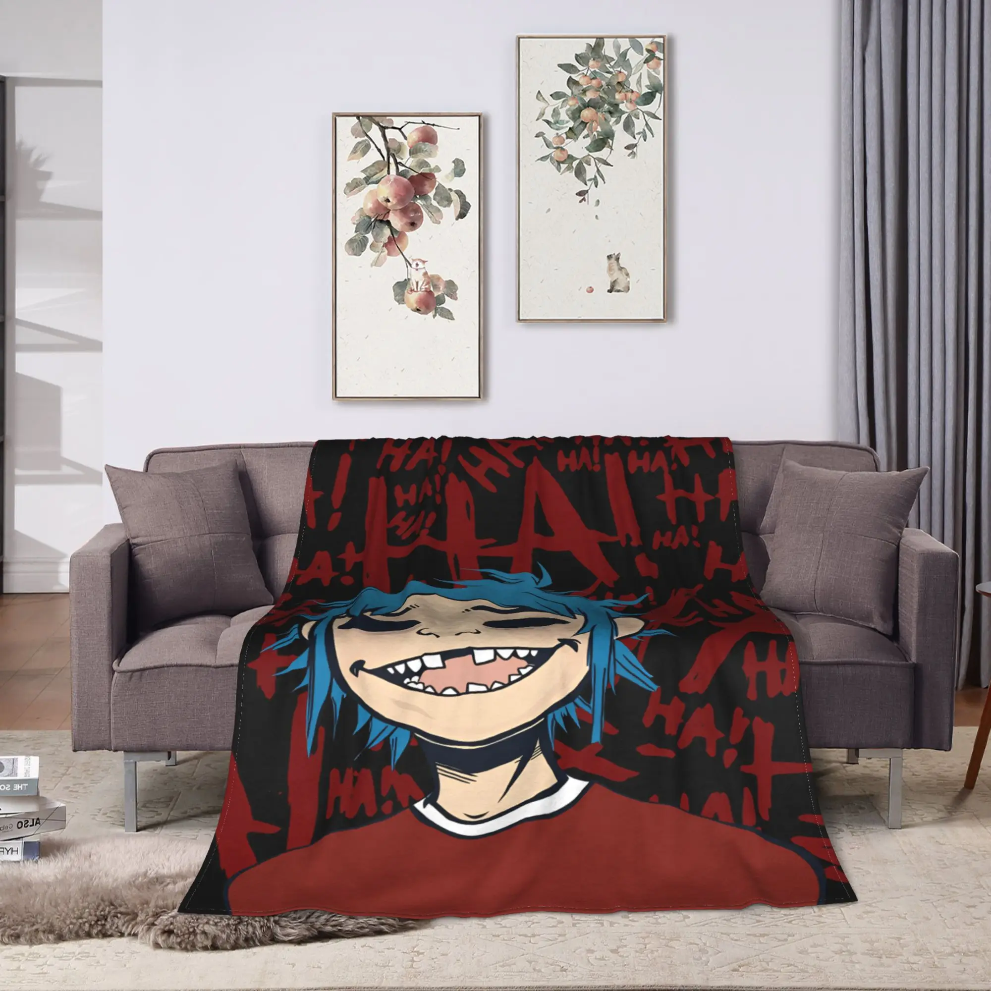 Music Bnad G-Gorillazs Throw Blanket Comfortable Graphic Blanket  For Couch Chair Travel Flannel Bedspread Bed Cover