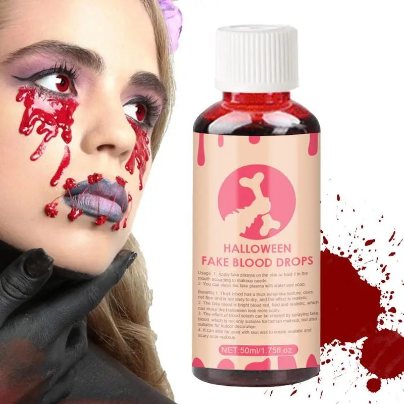 Halloween Fake Blood Simulations Human Vampire Human Teeth Hematopoietic Props Vomiting Edible Ultra-realistic Horror Party Tool