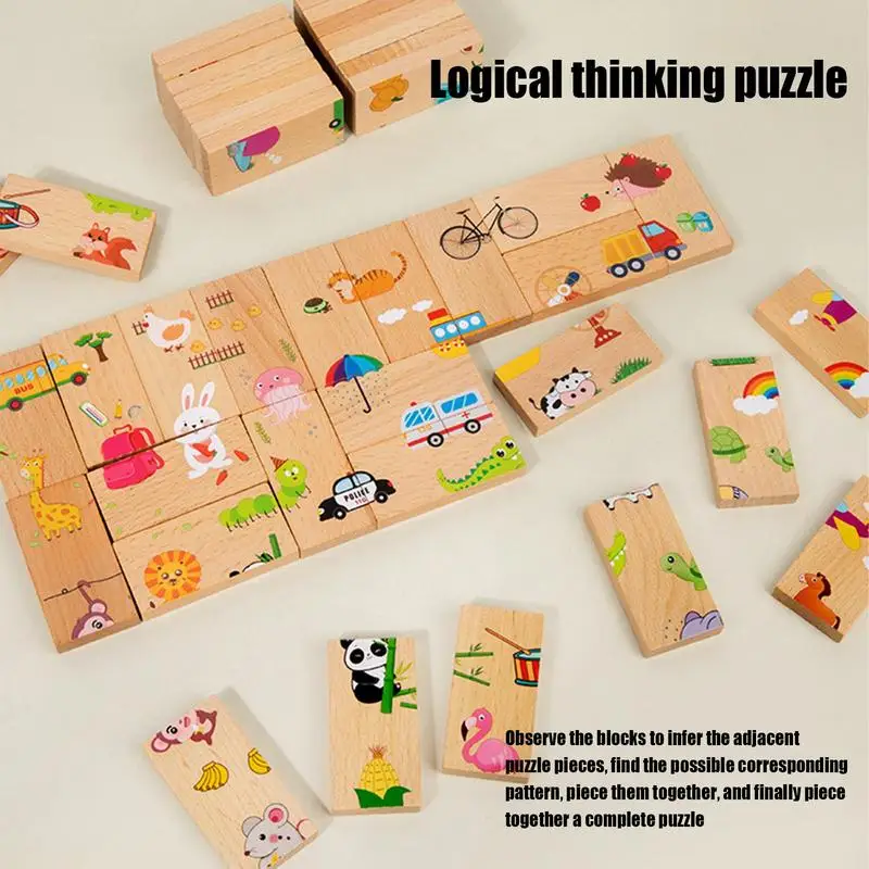 Preschool Puzzles Toy Preschool Educational Matching Domino Classic Number Learning Toys Jigsaw Game For Ages 3 Toddler Boys