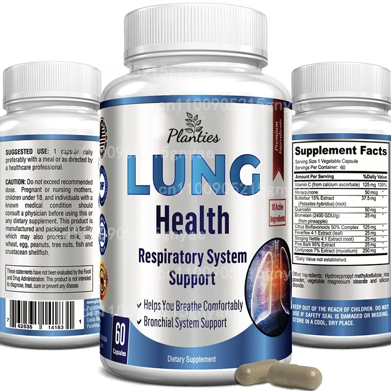 

Lung Cleanse Capsules - with Mullein Leaf, Quercetin - Lung Care To Support Respiratory Health Supplement