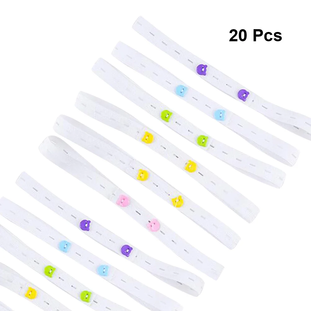 Cinta de pañales para bebés de 20 piezas, sujetadores de hebilla ajustables y suaves y cómodos para pañales de bebé, cinturón de seguridad, tiras elásticas para pañales