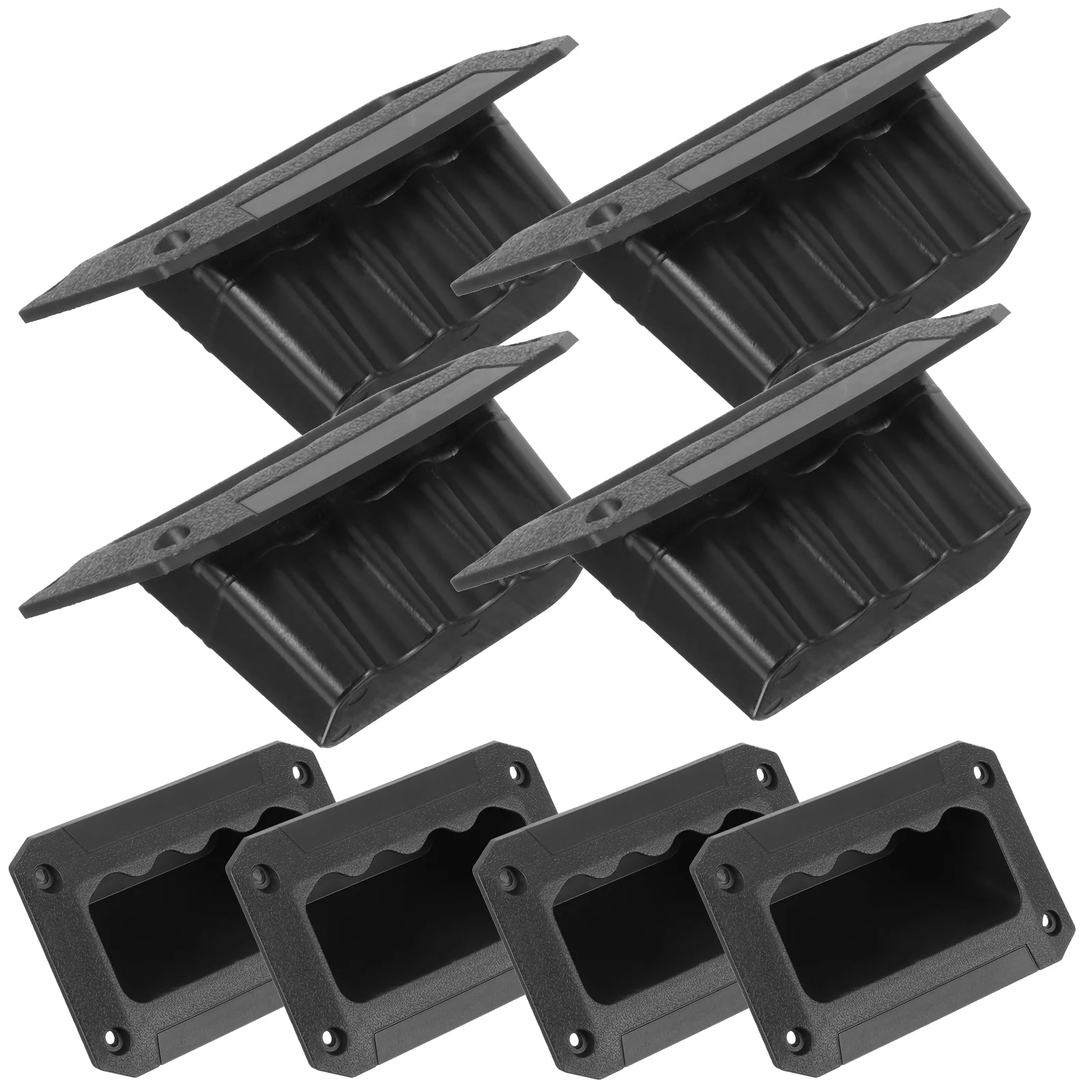 

8 Pcs Stereo Handle Black Cupboard Handles Speaker Strap Old Fashioned Side Durable Amplifier Abs Plastic Barrier Cabinet Grip