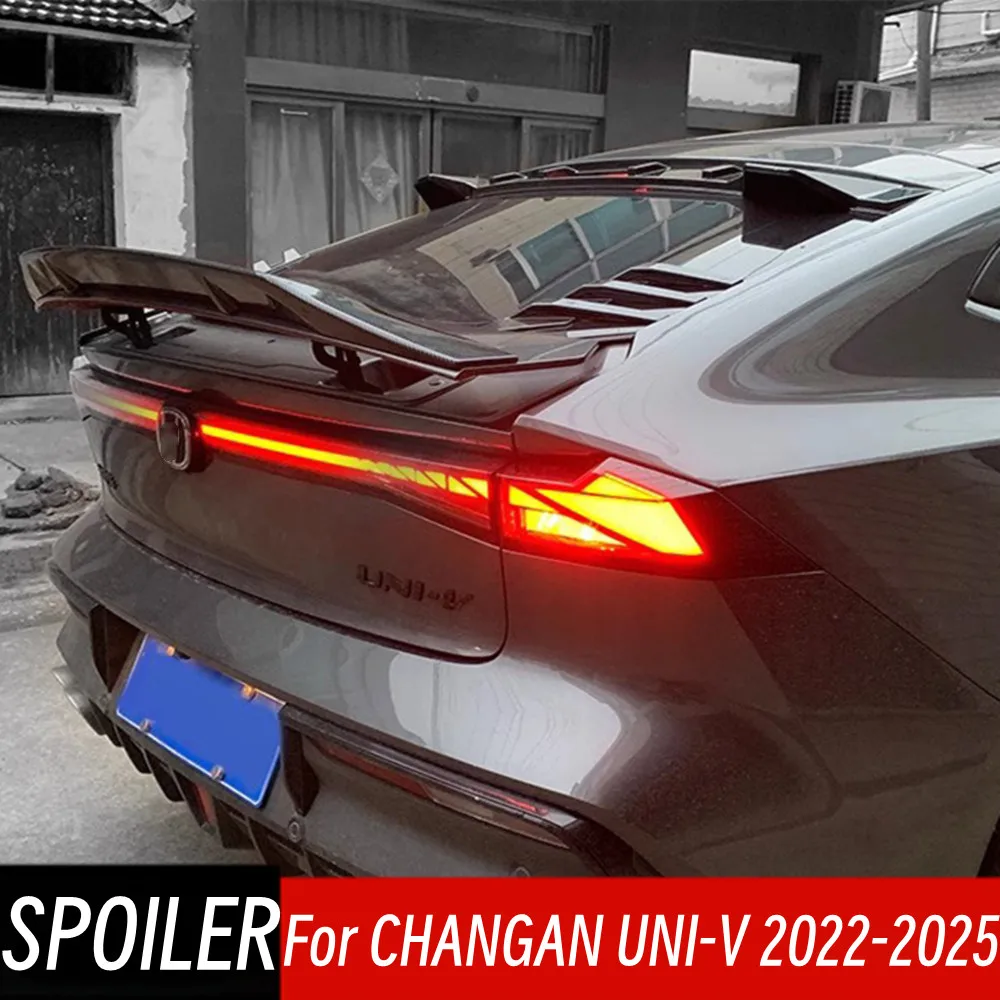 

For 2022-2025 CHANGAN UNI-V R Style Rear Trunk Lid Boot Ducktail Lip Spoiler Wings Car Black Carbon Exterior Accessories Part ﻿