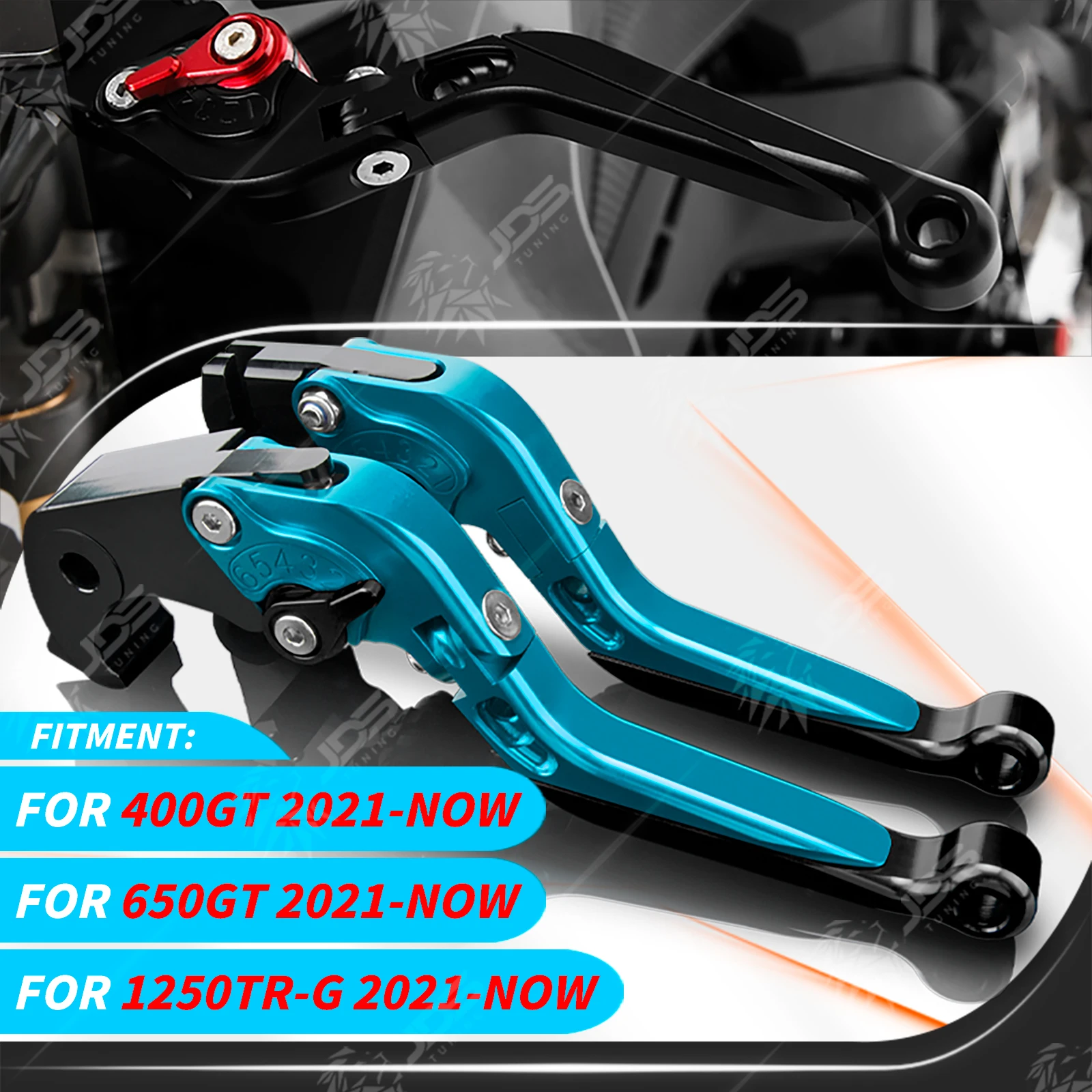 

JDSTUNING For CFMOTO 400GT/650GT/1250TRG 2021-NOW Clutch Lever Brake Lever Set Adjustable Folding Handle Levers Accessories