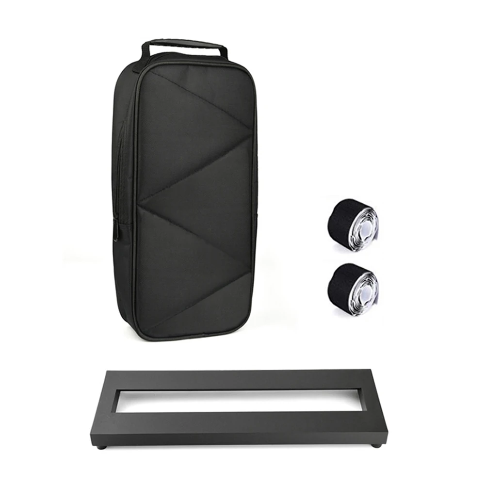 Guitar Effect Pedal Board Small Size Guitar Effect Pedal Board Aluminum Alloy Pedalboard 15×4.9 Inch with Carrying Bag