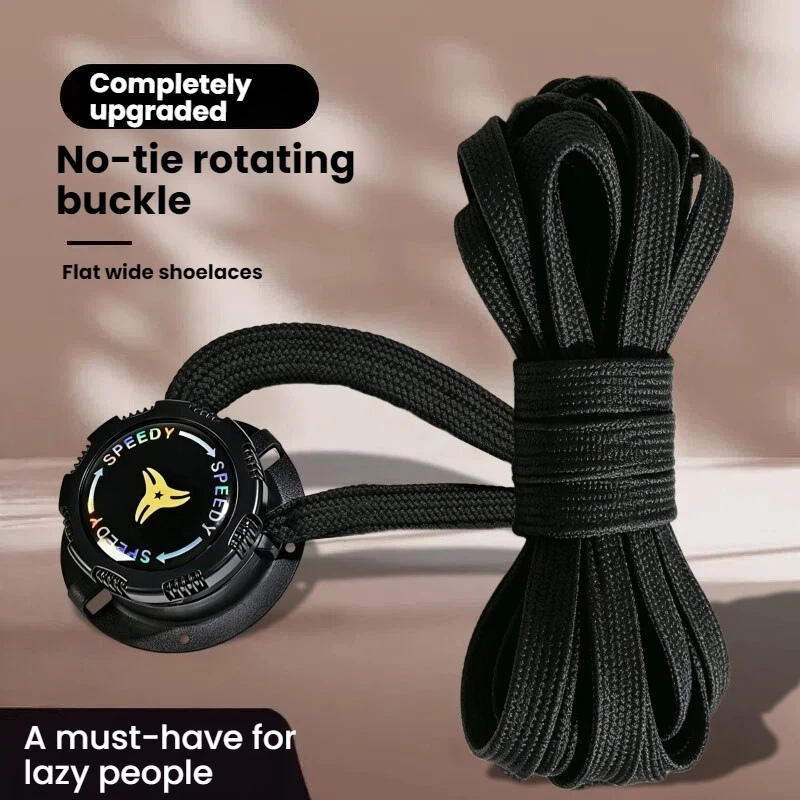 Rotating Button Shoelace Buckle Easy-To-Use Elastic Children's Lazy Automatic No-Tie Thick Rope No-Strap Fixator