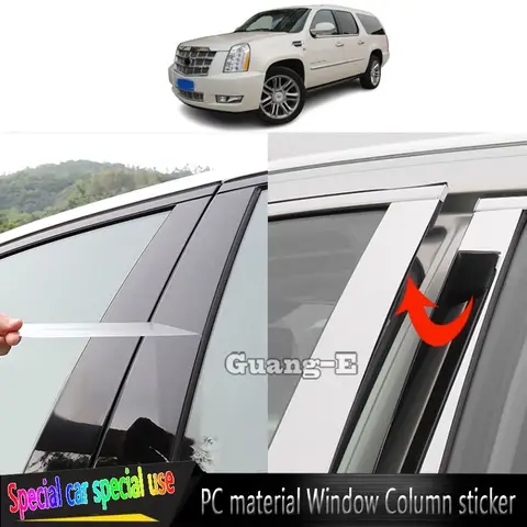 캐딜락 에스컬레이드 2007 2008 2009 2010 2011 2012 2013 2014 차량용 TPU/광택 미러 기둥 포스트 커버 스티커 액세서리 4 개