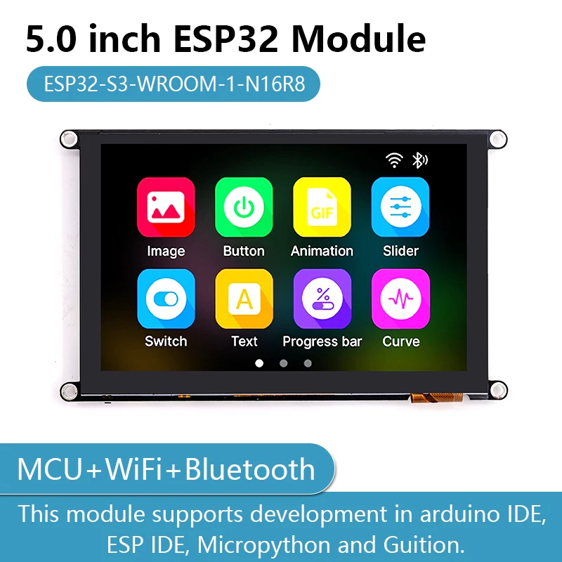 50-インチ-esp32-モジュール-jc8048w550c-mcu-wifi-bluetooth、arduino-ide、esp-ide、micropython、guition-の開発をサポート