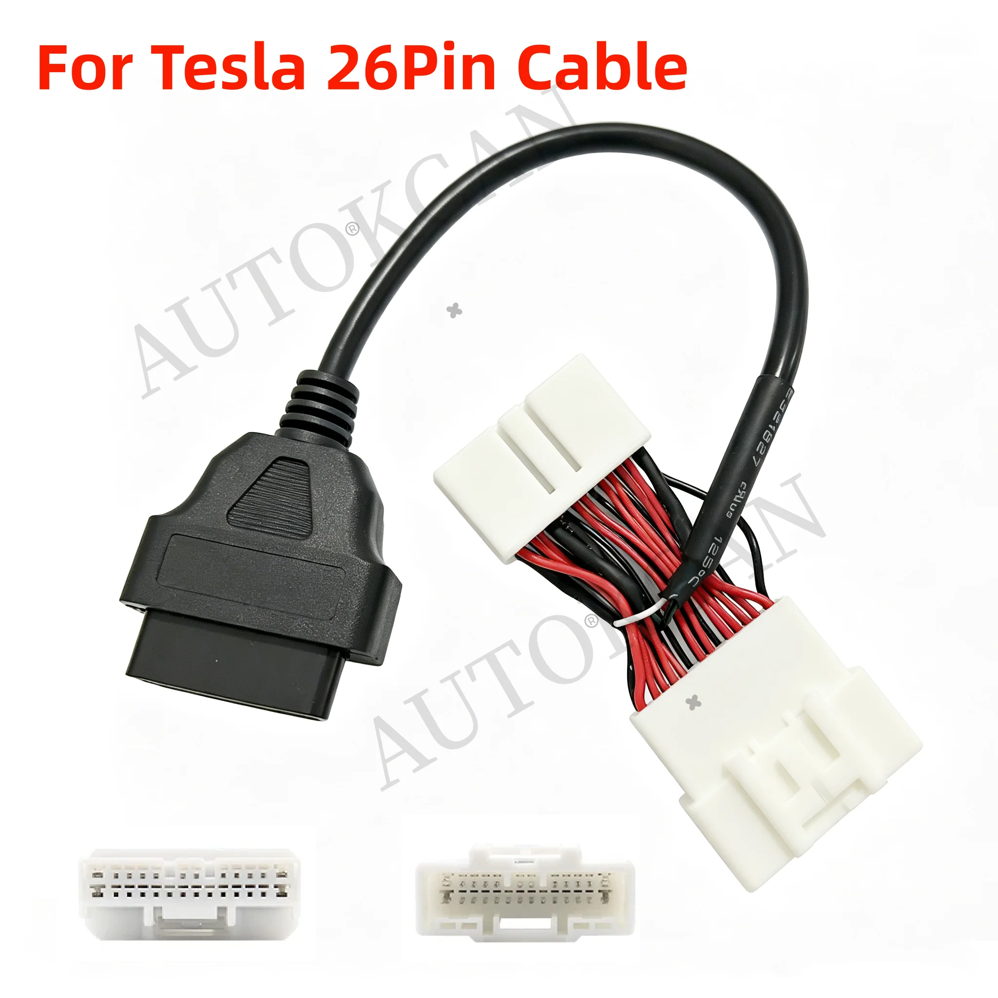 OBD2 Cable for Tesla 26Pin Male Female to 16Pin For Te-sla Model 3 Model Y OBD II Diagnostic Harness Electronic Cable