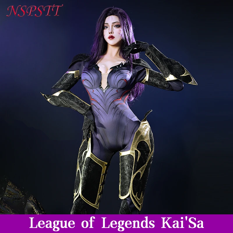 

NSPSTT LOL Kaisa Cosplay Costume Daughter of The Void Zentai Jumpsuit Women Halloween Party Cosplay Suit Champion Skin Outfit