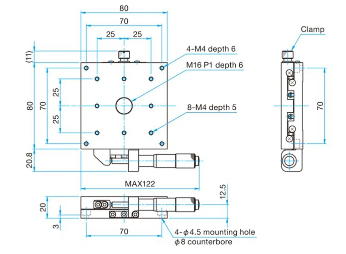 TSD-801S Sigma Manual X Y Axis Precision Optical Displacement Platform Cross Guide Rail Fine Adjustment Slide Table Iron
