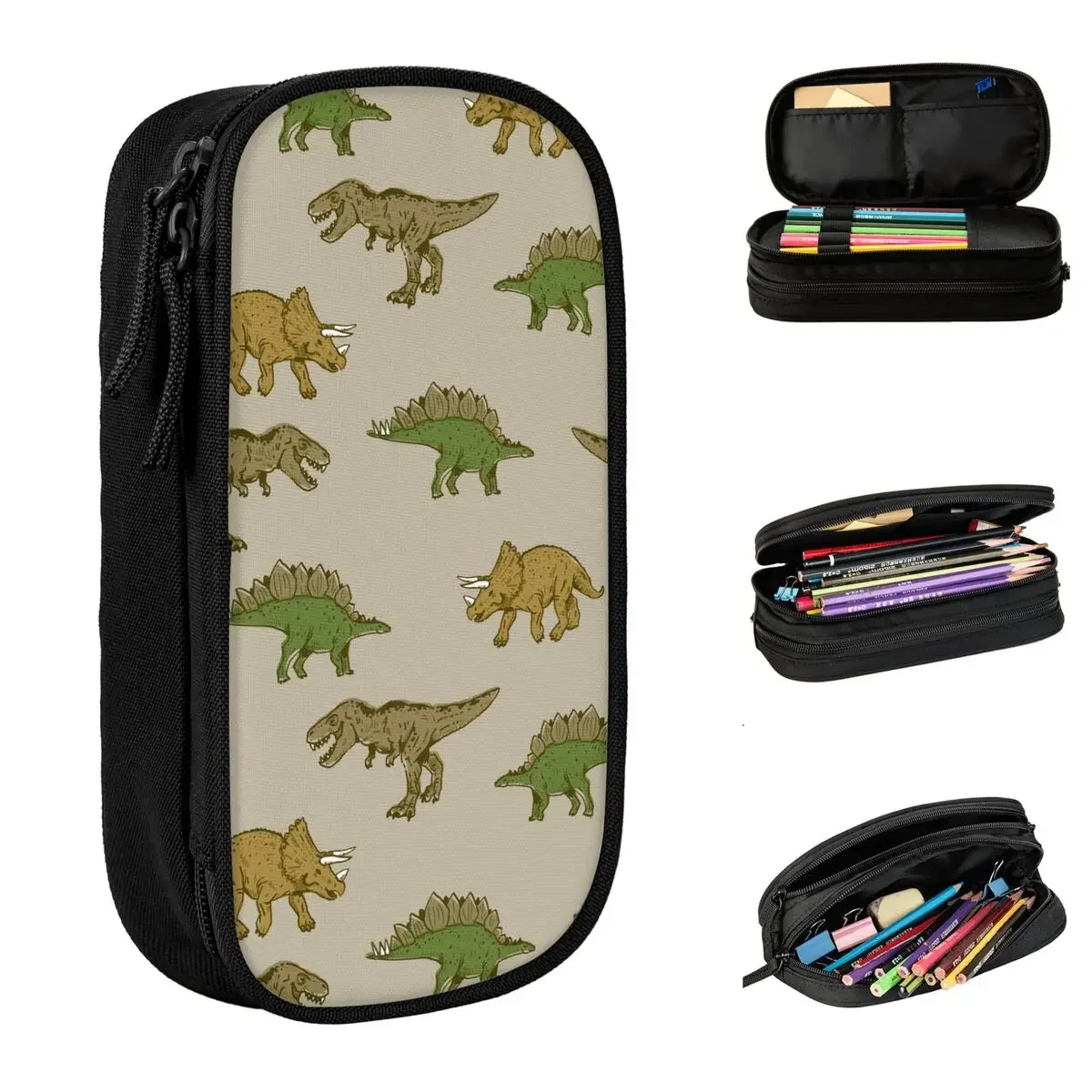 Dinosaur Pencil Case Animal T-Rex Pencilcases Pen Holder for Girls Boys Big Capacity Bags School Supplies Zipper Stationery