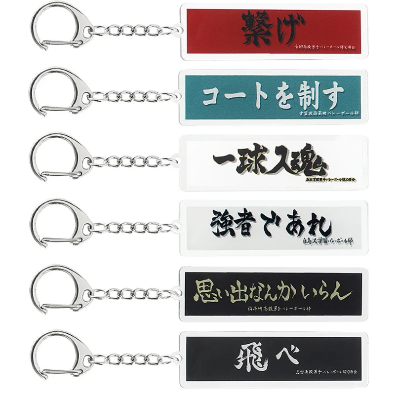 Cartoon Anime Haikyuu!! Keychain Volleyball Boy Figure Print Karasuno Nekoma Volleyball Club Pendant Key Ring Car Keychain Toys