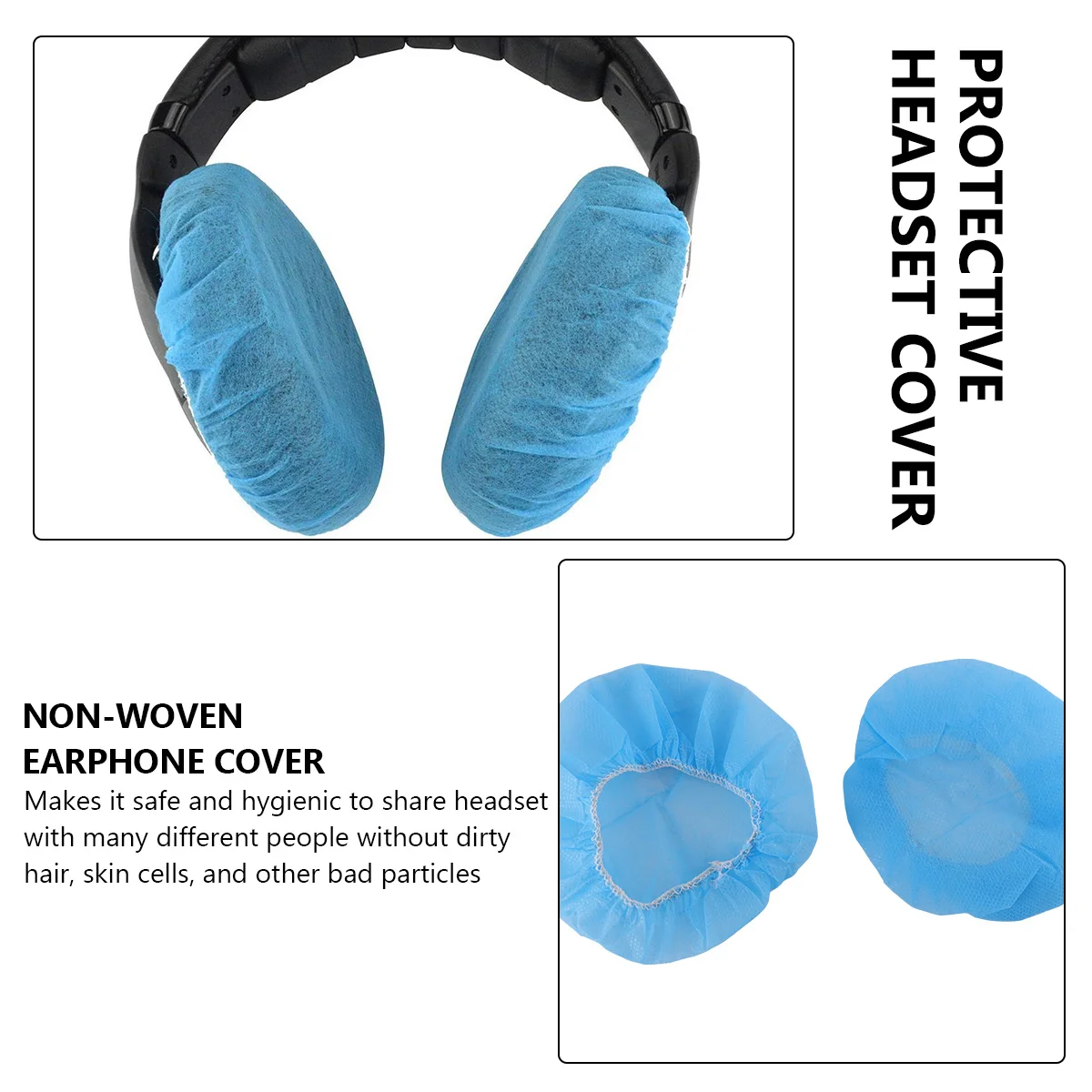 

100Pcs Durable Headset Cover Hygienic Protection Soft Comfortable for Multiple Users Daily Use Protective Headset Cover