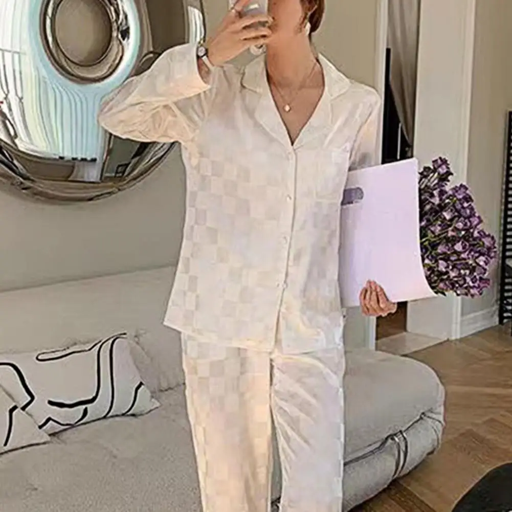 

Женские пижамы, пижамные комплекты, шелковая атласная женская домашняя одежда, одежда для сна, рубашка с длинными рукавами, брюки, домашняя одежда, рубашка, брюки