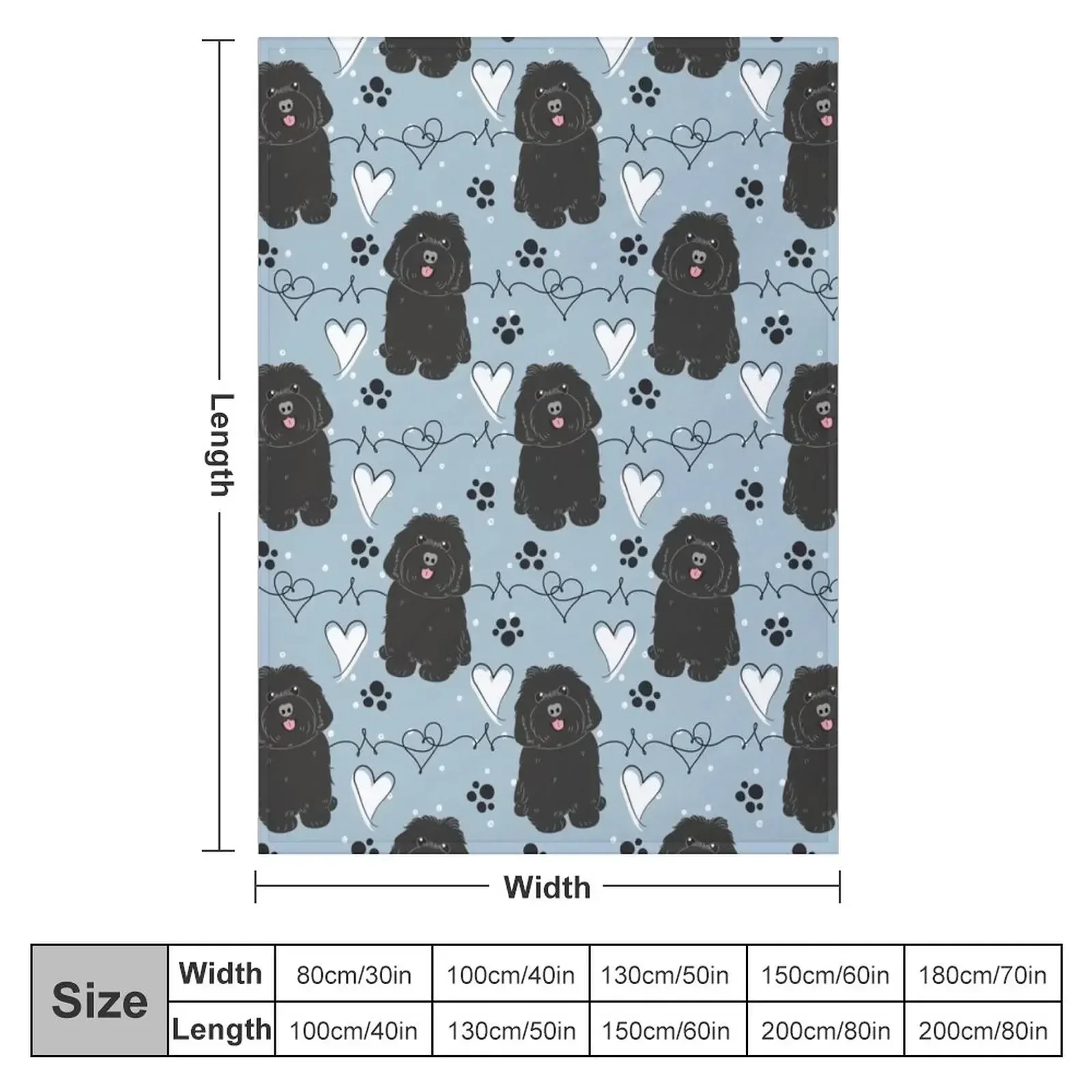 LOVE Black Havanese Dog Throw Blanket for babies wednesday Giant Sofa Picnic Blankets