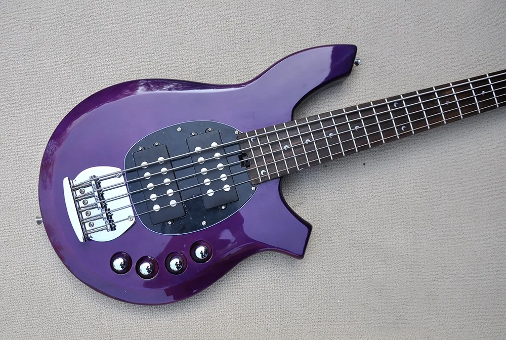 Flyoung 5 Strings Transparent Purple Electric Bass Guitar Musical instruments Bass Guitar Bajo Electrico