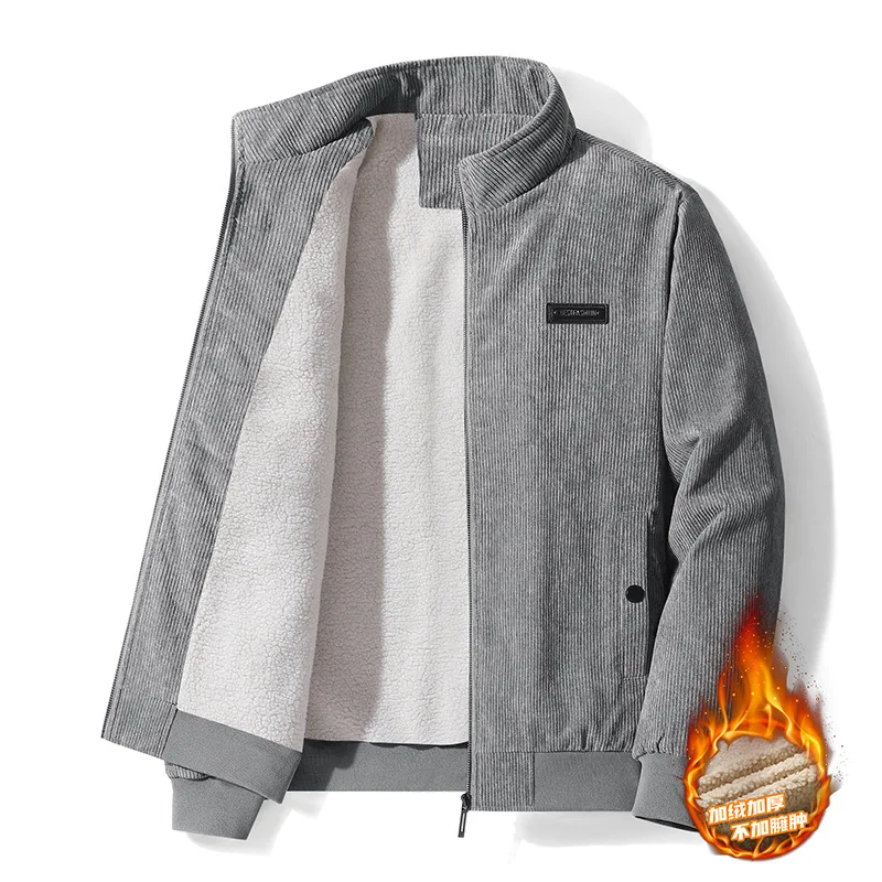 

Men's Warm Fce Lined Thi Autumn Winter Jaet Collar Casual Outerwear mid Youth Warmth Jaet Outerwear