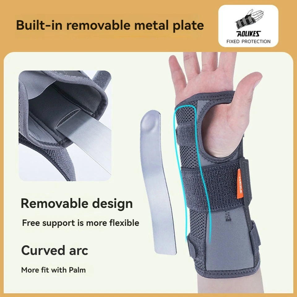AOLIKES 1PCS Wrist Brace for Carpal Tunnel,Adjustable Night Wrist Support Brace with Splints,Hand Support for Wrist Pain