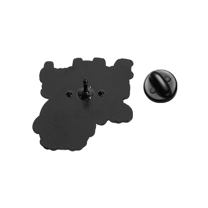 بروش البطة الصفراء الصغيرة مع سكين التصميم الإبداعي "لا تلمس هاتفي" شارة نصية حقيبة ظهر متعددة الاستخدامات هدية إكسسوارات